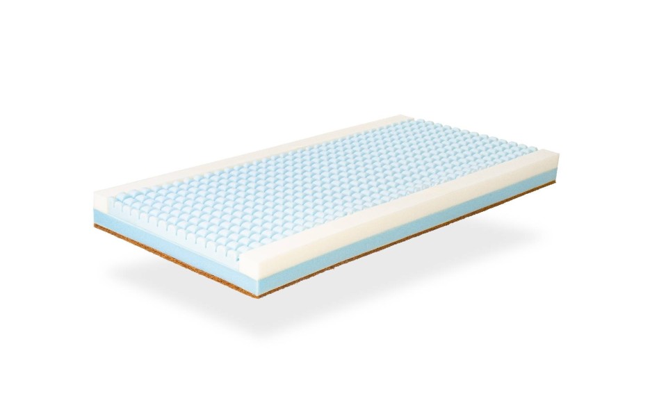 SCHAUMSTOFFMATRATZE MIT LUFTKANÄLEN UND KOKOSNUSSFASER HÖHE 11 CM