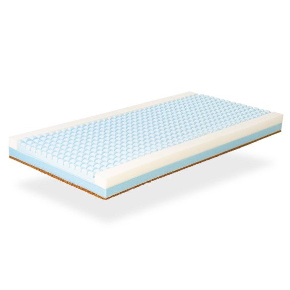 MATELAS EN MOUSSE AVEC CANAUX D'AIR ET FIBRE DE COCO HAUTEUR 11CM